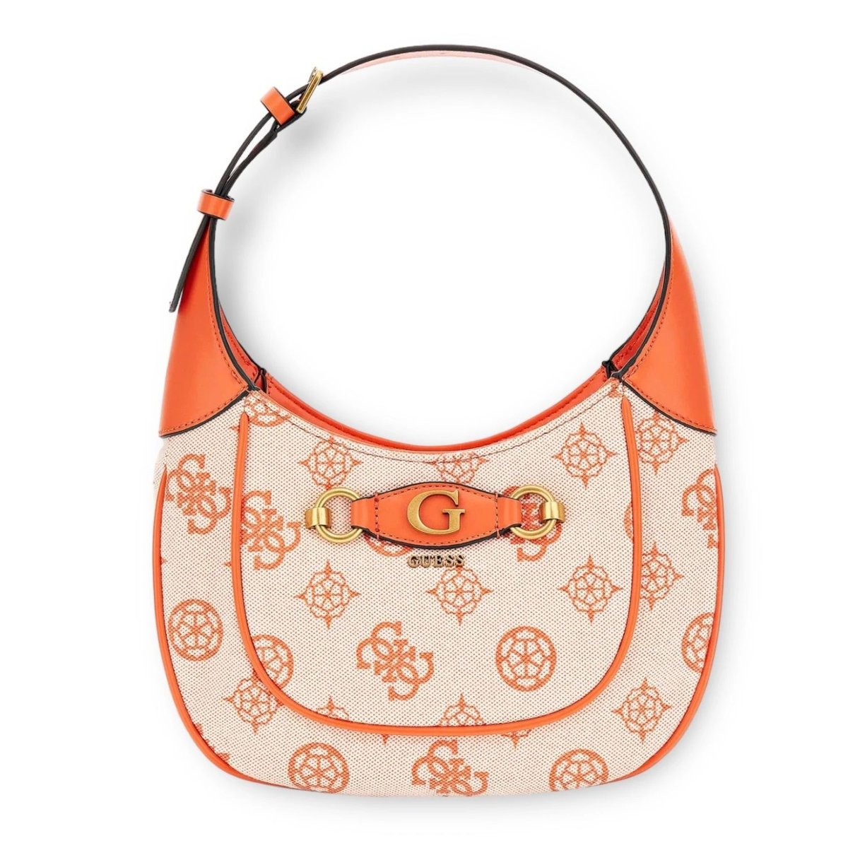 Torebka Guess Izzy beżowo pomarańczowa elegancka