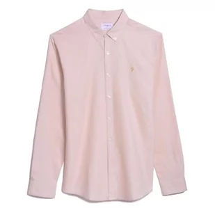 Farah Męska koszula w kratkę z długim rękawem i kołnierzem, różowy, XXL - Koszule męskie - miniaturka - grafika 1