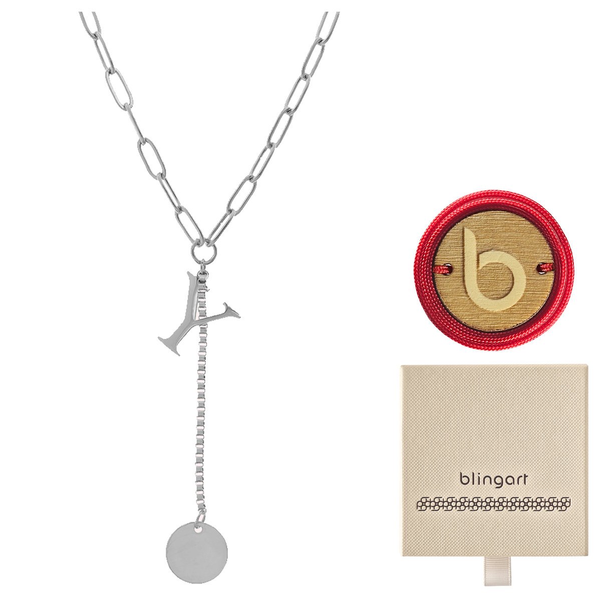 Naszyjnik celebrytka łańcuszek srebrny literki A-Z