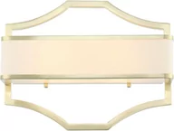 Lampy ścienne - KINKIET GERDO PARETTE OLD GOLD złota oprawa biały klosz styl glamour - miniaturka - grafika 1