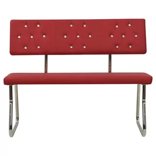 vidaXL Ławka, 110 cm, winna czerwień, sztuczna skóra vidaXL - Ławki do przedpokoju - miniaturka - grafika 1