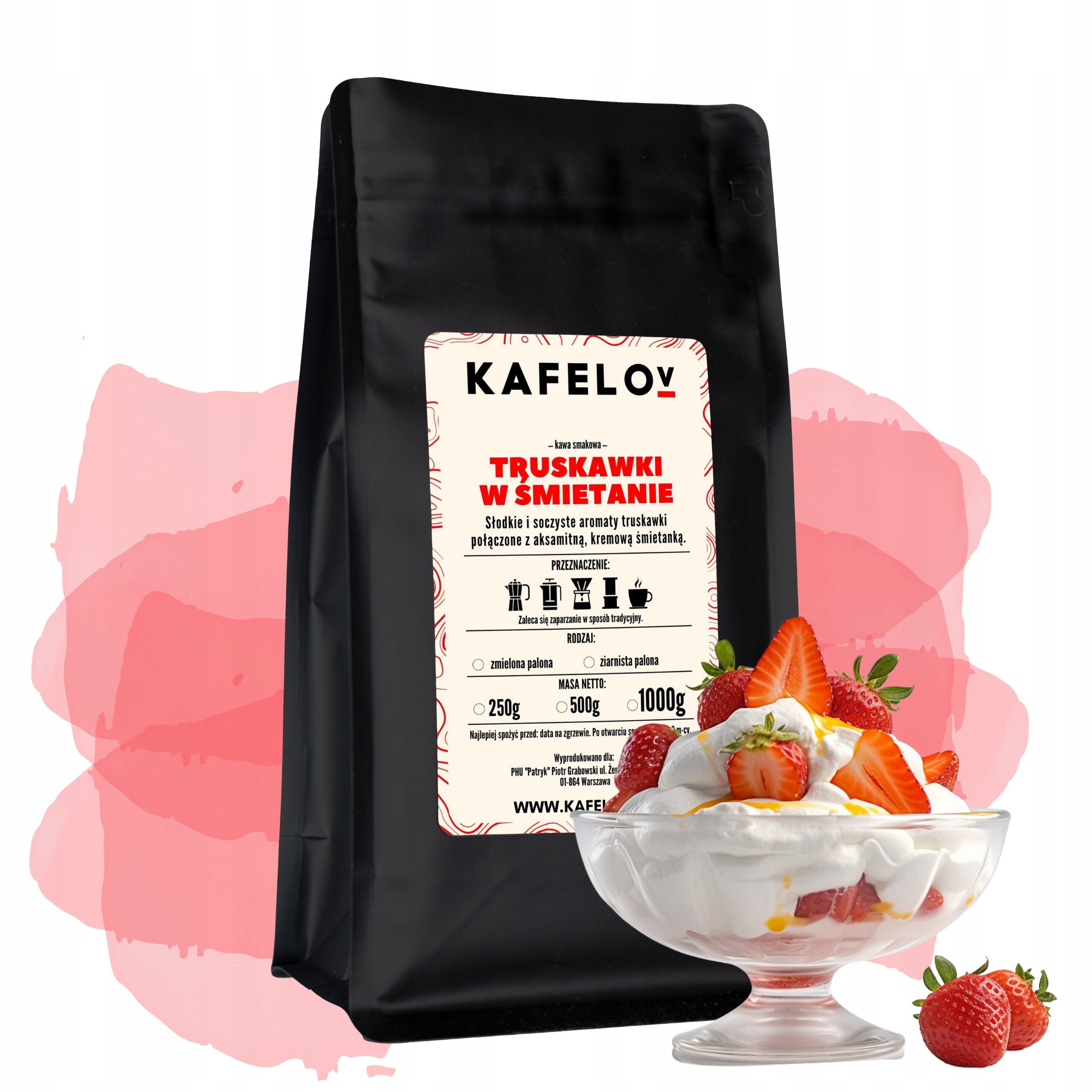Kawa Kafelov Truskawki W Śmietanie 1000g ziarnista