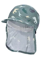 Czapki damskie - Sterntaler Unisex dziecięca czapka z daszkiem z szyją Safari czapka dziecięca, ciemnozielony, 49 - miniaturka - grafika 1