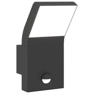Lampy ogrodowe - vidaXL Zewnętrzny kinkiet LED z czujnikiem, czarny, odlewane aluminium - miniaturka - grafika 1