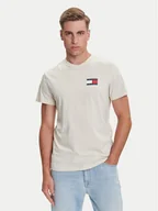 Koszulki męskie - Tommy Jeans T-Shirt Essential DM0DM20740 Beżowy Slim Fit - miniaturka - grafika 1