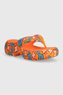 Klapki i japonki damskie - Melissa japonki FREE FUZZY PRINTED PLATFORM damskie kolor pomarańczowy na słupku M 35995 BB909 - miniaturka - grafika 1
