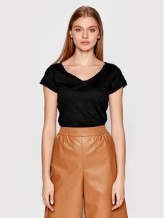 Sisley T-Shirt 3TNHL4007 Czarny Regular Fit - Koszulki i topy damskie - miniaturka - grafika 1