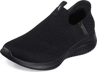 Skechers Damskie kapcie Ultra Flex 3.0, czarne dzianiny/wykończenie, rozmiar 6, Czarne dzianinowe wykończenie, 39 EU - Kapcie damskie - miniaturka - grafika 1