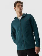 Koszulki sportowe męskie - Męski polar rozpinany z kapturem 4F 4FWMM00TFLEM290 - turkusowy - miniaturka - grafika 1