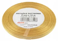 Pasmanteria - Brewis Wstążka dekoracyjna satynowa 6mmx32m złota 87 - miniaturka - grafika 1