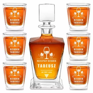 Karafka do whisky pyramid z 6 szklankami capitol i grawerem - Karafki - miniaturka - grafika 1