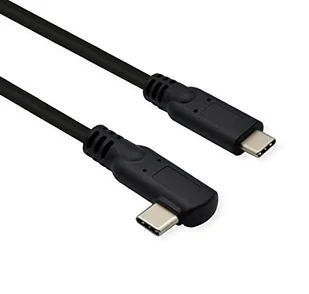 Kabel USB Roline ROLINE USB 3.2 Gen 2x2 Kabel Emark C-C ST/ST 20Gbit/s 100W gewinkelt schwarz 1m - Kable USB - miniaturka - grafika 1