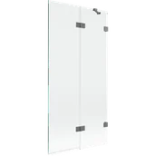 Parawany nawannowe - Mexen Lunar parawan nawannowy 2-skrzydłowy prawy 90 x 150 cm, transparent, gun metal - 897-090-100-95-00-P - miniaturka - grafika 1