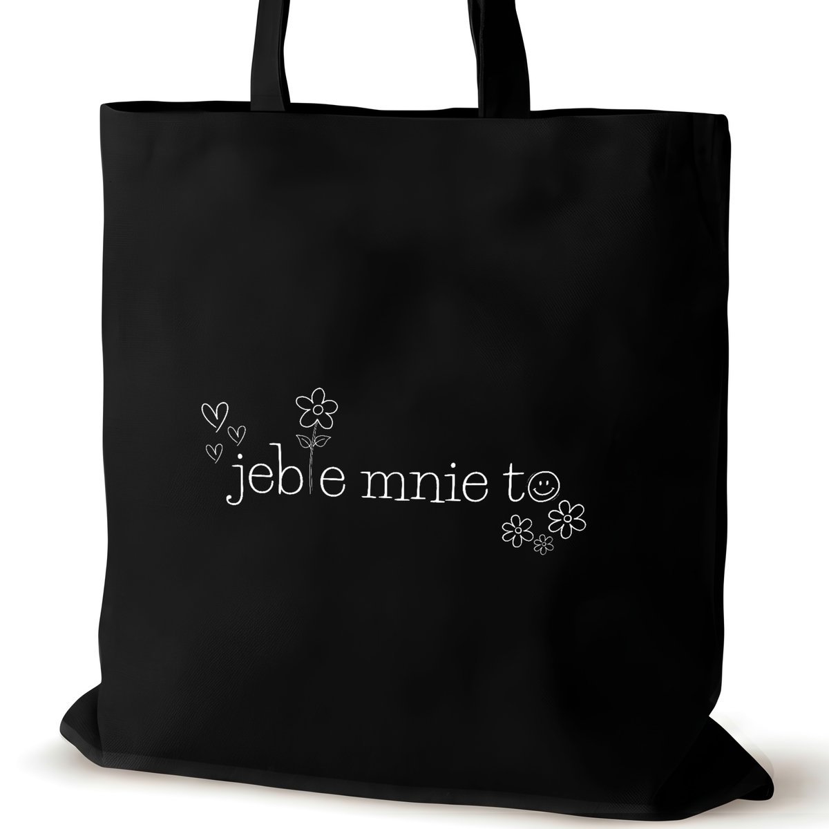 Torba bawełniana czarna na ramię VIRAL zakupowa prezent duża mnie to