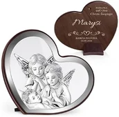 Pamiątka Chrztu Świętego - Obrazek w kształcie serca z nadrukiem dla dziecka z okazji narodzin - miniaturka - grafika 1