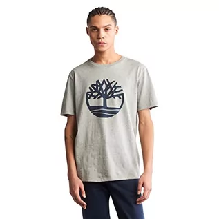 Koszulki męskie - Timberland SS Tree Logo T Koszulka Męska, Med Gry Heather, M - grafika 1