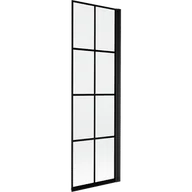 Parawany nawannowe - Mexen Mist parawan nawannowy 1-skrzydłowy prawy 60 x 150 cm, czarna kratka, czarny - 8A9-060-001-70-77-P - miniaturka - grafika 1