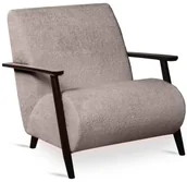 Fotele - Beżowy fotel z drewnianymi podłokietnikami A3-T06 - miniaturka - grafika 1