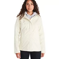 Płaszcze damskie - Marmot Kobiety Wm's PreCip Eco Jacket S22, Wodoodporna kurtka przeciwdeszczowa, oddychający płaszcz przeciwdeszczowy z kapturem, lekka wiatrówka hardshell na wędrówki, Papyrus, XS - miniaturka - grafika 1