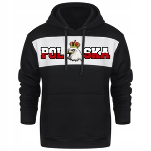 BLUZA MESKA Z KAPTUREM KANGURKA Z NADRUKIEM POLSKA KORONA DLA KIBICA XXL - Bluzy męskie - miniaturka - grafika 1