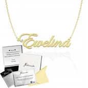 Łańcuszki - Złoty Naszyjnik z imieniem EWELINA Łańcuszek SREBRO 925 Prezent DEDYKACJA - miniaturka - grafika 1