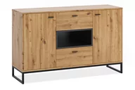 Komody - Komoda modernistyczna dąb artisan z czarnymi nóżkami PERLA - miniaturka - grafika 1