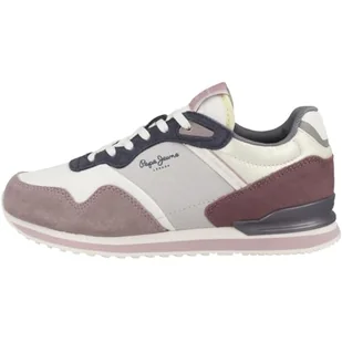 Pepe Jeans Damskie trampki LONDON PRINT W, szare (DUSTY BLADY RÓŻ), 42 UK, Szary zakurzony blady róż, 43 EU - Trampki damskie - miniaturka - grafika 1