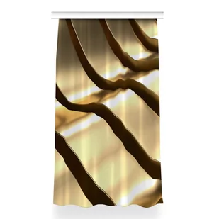 Klasyczna zasłona kolory Złote elementy 150x260 cm, Fabricsy - Zasłony - miniaturka - grafika 1