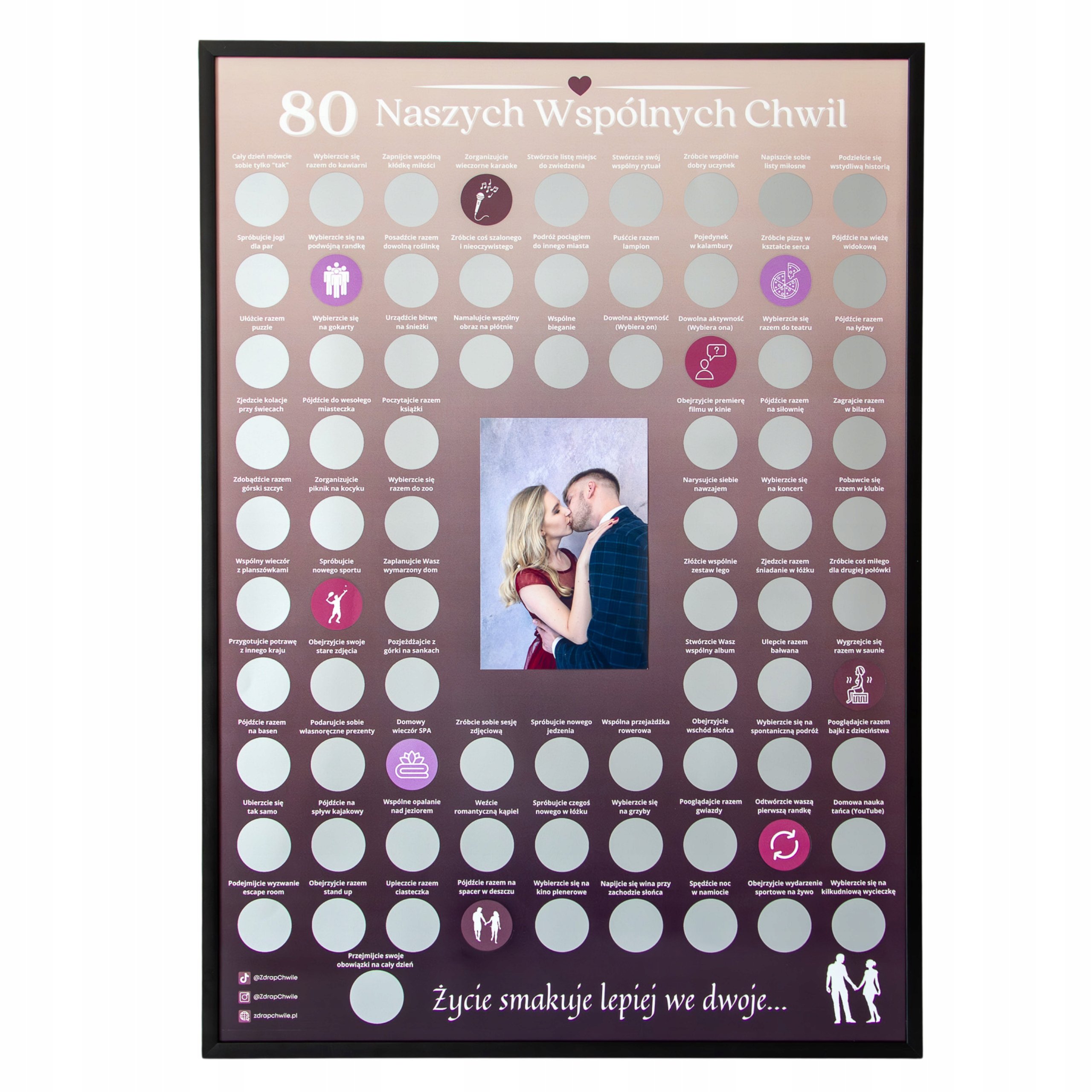 Zdrapka Plakat Zdrapka dla Par 80 Naszych Wspólnych Chwil (A2)