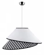 Lampy sufitowe - DUOLLA Tekstylna lampa wisząca Coco, biała pepita - miniaturka - grafika 1