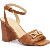 Sandały damskie - Guess Skórzane sandały na słupku GRATO - miniaturka - grafika 1