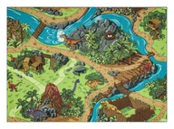 Dywany dla dzieci - DYWAN REBEL ROADS Dino World 29 Dinozaury, dla dzieci antypoślizgowy - szary / zielony wielokolorowy 95x200 cm - miniaturka - grafika 1