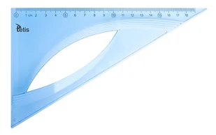 TETIS Ekierka prostokątna 19cm. Niebieska - Linijki, ekierki - miniaturka - grafika 1