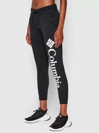 Spodnie sportowe damskie - Columbia Spodnie dresowe Logo Fleece Czarny Regular Fit 0194004556639 - miniaturka - grafika 1