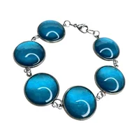 Bransoletki - Bransoletka perłowa głębia turkusu e32/14 - miniaturka - grafika 1