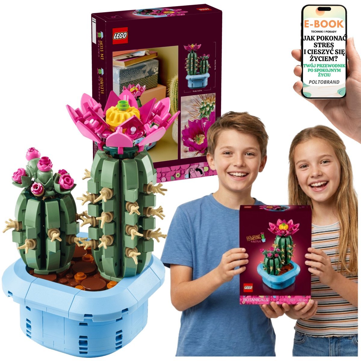 LEGO KAKTUS 11509 LEGO Botanicals Dekoracja Pokoju Prezent Dla Córki Wnuczki + E-BOOK-1