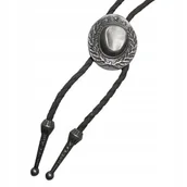 Krawaty i muchy męskie - BOLO KRAWAT Western Dziki zachód rzemyk srebro MINI KAPELUSZ KOWBOJSKI HIT - miniaturka - grafika 1