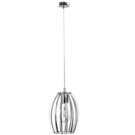 Lampy sufitowe - KET Druciana LAMPA wisząca metalowa OPRAWA zwis klatka chrom KET194 - miniaturka - grafika 1