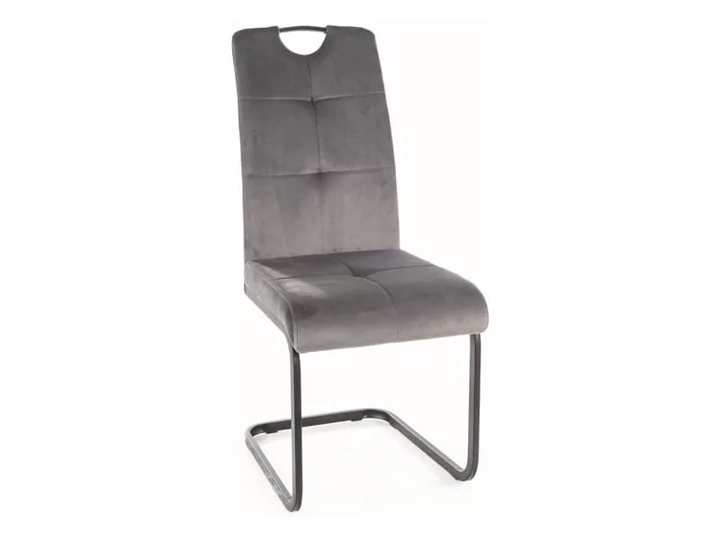Krzesło tapicerowane na płozie AXO VELVET szare Signal