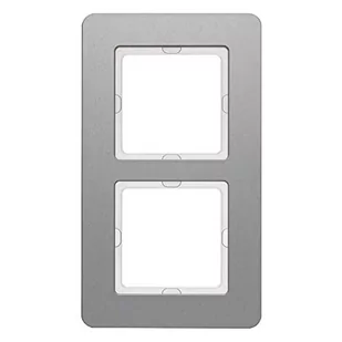 Hager polo Q.7 Ramka podwójna aluminium 10126074 10126074 - Klawisze i ramki - miniaturka - grafika 1