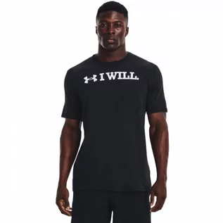 Koszulki sportowe męskie - Męski t-shirt z nadrukiem Under Armour UA I Will SS - czarny - UNDER ARMOUR - grafika 1