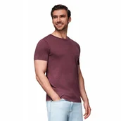 Koszulki męskie - Stylowy t-shirt męski z efektem sprania - burgundowy V3 OM-TSWT-0116 r. M - miniaturka - grafika 1