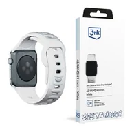 Akcesoria do smartwatchy - 3MK Silicone Watch Strap biały/white silikonowy gumowy pasek dla Apple Watch 1/2/3/4/5/6/7/8/9/SE/Ultra/Ultra2 42/44/45/49mm - miniaturka - grafika 1