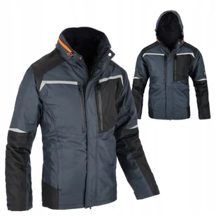 Kurtka męska zimowa ocieplana wodoodporna z kapturem odblaski r. S - Odzież robocza Kurtka męska zimowa ocieplana wodoodporna z kapturem odblaski r. S - Odzież robocza - miniaturka - grafika 1