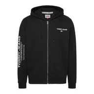 Bluzy męskie - Bluza męska Tommy Hilfiger TJM Reg Entry Zip Hoodie czarna z kapturem - DM0DM17783-BDS-L - miniaturka - grafika 1