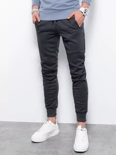 Spodnie męskie - Spodnie męskie dresowe - grafitowe V11 P867 - grafika 1