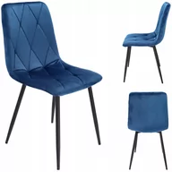 Krzesła - Jumi, Krzesło tapicerowane, Welurowe, Granatowe - miniaturka - grafika 1