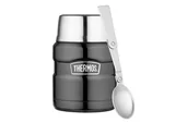 Termosy - Thermos Termos obiadowy z łyżką, King, grafitowy, 470 ml - miniaturka - grafika 1