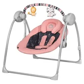 Leżaczki i huśtawki - Lionelo Ruben, Leżaczek/Bujaczek/Huśtawka, timer odgłosy natury + moskitiera, Pink Baby, Rózowy - miniaturka - grafika 1