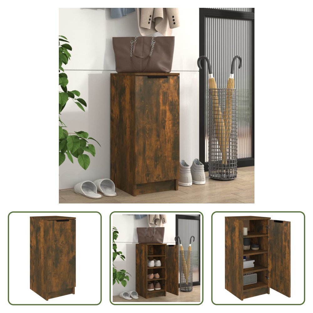 The Living Store Szafka na buty dąb wędzony 30x35x70 cm materiał drewnopochodny